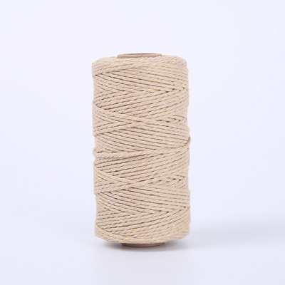 100M/ролка 2 мм памучно въже Цветен канап Макраме Шнур Въже Струна Конец Направи си сам Занаяти Плетен усукан памучен домашен текстилен декор