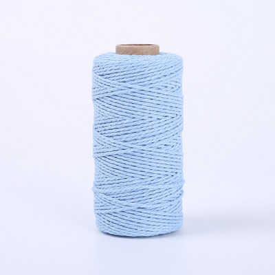 100M/ролка 2 мм памучно въже Цветен канап Макраме Шнур Въже Струна Конец Направи си сам Занаяти Плетен усукан памучен домашен текстилен декор