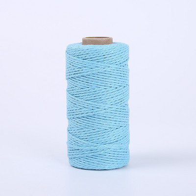 100M/ролка 2 мм памучно въже Цветен канап Макраме Шнур Въже Струна Конец Направи си сам Занаяти Плетен усукан памучен домашен текстилен декор