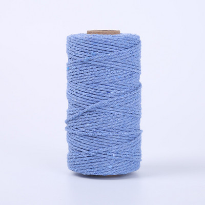 100M/ролка 2 мм памучно въже Цветен канап Макраме Шнур Въже Струна Конец Направи си сам Занаяти Плетен усукан памучен домашен текстилен декор