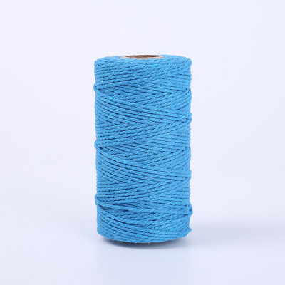 100M/ролка 2 мм памучно въже Цветен канап Макраме Шнур Въже Струна Конец Направи си сам Занаяти Плетен усукан памучен домашен текстилен декор