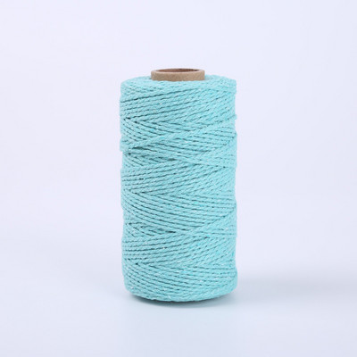 100M/ролка 2 мм памучно въже Цветен канап Макраме Шнур Въже Струна Конец Направи си сам Занаяти Плетен усукан памучен домашен текстилен декор