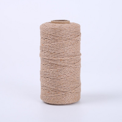 100M/ролка 2 мм памучно въже Цветен канап Макраме Шнур Въже Струна Конец Направи си сам Занаяти Плетен усукан памучен домашен текстилен декор