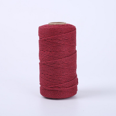 100M/ролка 2 мм памучно въже Цветен канап Макраме Шнур Въже Струна Конец Направи си сам Занаяти Плетен усукан памучен домашен текстилен декор