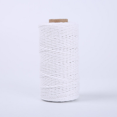 100M/ролка 2 мм памучно въже Цветен канап Макраме Шнур Въже Струна Конец Направи си сам Занаяти Плетен усукан памучен домашен текстилен декор