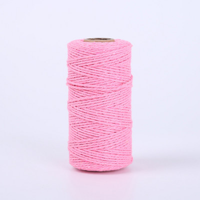 100M/ролка 2 мм памучно въже Цветен канап Макраме Шнур Въже Струна Конец Направи си сам Занаяти Плетен усукан памучен домашен текстилен декор