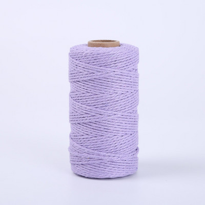 100M/ролка 2 мм памучно въже Цветен канап Макраме Шнур Въже Струна Конец Направи си сам Занаяти Плетен усукан памучен домашен текстилен декор