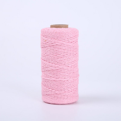 100M/ролка 2 мм памучно въже Цветен канап Макраме Шнур Въже Струна Конец Направи си сам Занаяти Плетен усукан памучен домашен текстилен декор