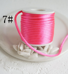 42 boje 2 mm X 10 m/rola Čvrsto pleteno makrame svileno satensko najlonsko uže za užad DIY Izrada nalaza Konac za perle Žica 2 mm