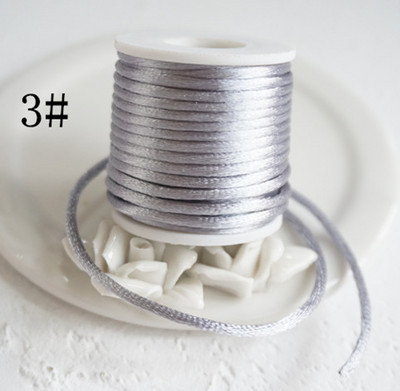 42 boje 2 mm X 10 m/rola Čvrsto pleteno makrame svileno satensko najlonsko uže za užad DIY Izrada nalaza Konac za perle Žica 2 mm