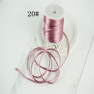 42 boje 2 mm X 10 m/rola Čvrsto pleteno makrame svileno satensko najlonsko uže za užad DIY Izrada nalaza Konac za perle Žica 2 mm