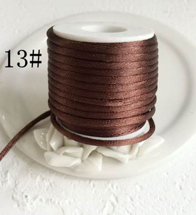 42 boje 2 mm X 10 m/rola Čvrsto pleteno makrame svileno satensko najlonsko uže za užad DIY Izrada nalaza Konac za perle Žica 2 mm