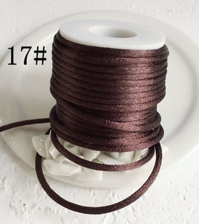 42 boje 2 mm X 10 m/rola Čvrsto pleteno makrame svileno satensko najlonsko uže za užad DIY Izrada nalaza Konac za perle Žica 2 mm