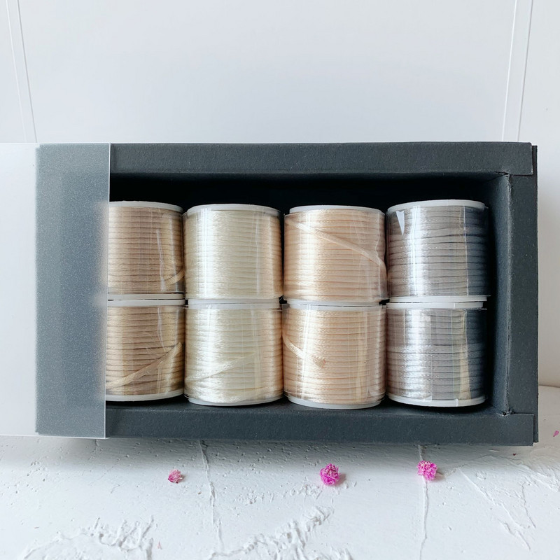 42 boje 2 mm X 10 m/rola Čvrsto pleteno makrame svileno satensko najlonsko uže za užad DIY Izrada nalaza Konac za perle Žica 2 mm