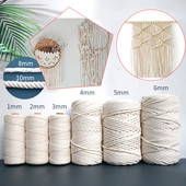 1/2/3/4/5/6 mm prirodno bež uže za makrame upletena žica pamučna užad užad za ručne radove za kućnu izradu vjenčanja
