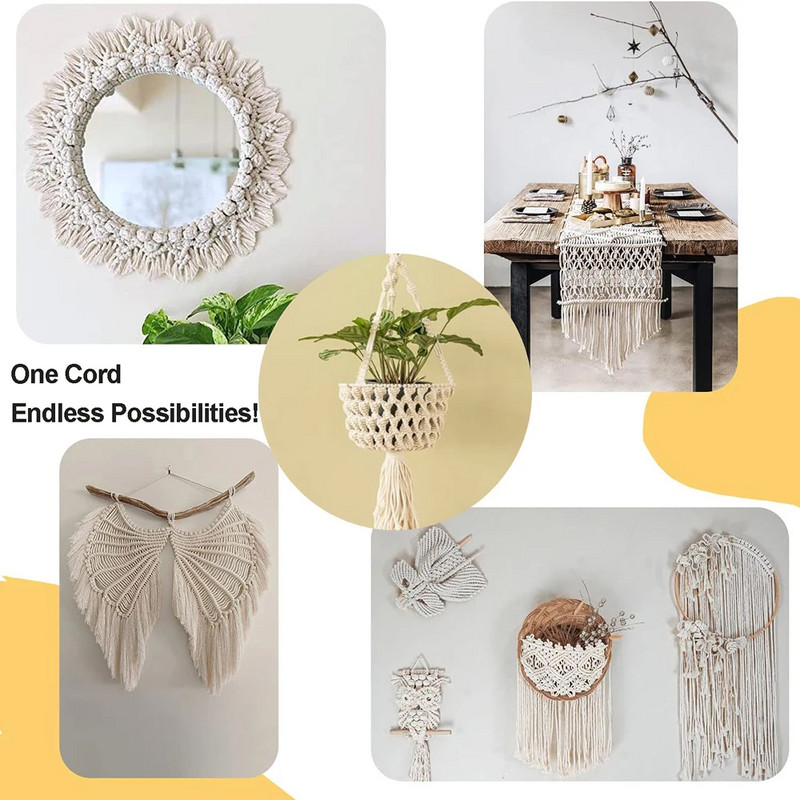 1/2/3/4/5/6 mm prirodno bež uže za makrame upletena žica pamučna užad užad za ručne radove za kućnu izradu vjenčanja