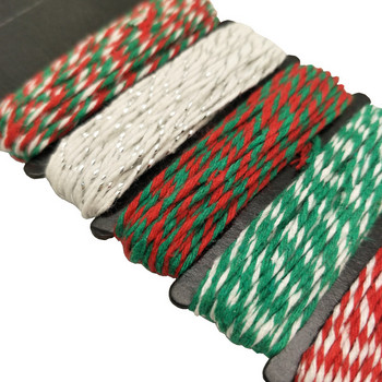4-слойно тънко смесено двуцветно памучно въже за пекарски канап за подарък „направи си сам“ сватба, рожден ден, опаковане, скрапбукинг, AA8517