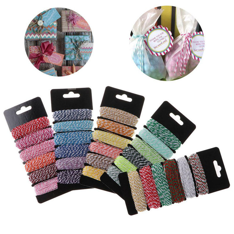 4-slojni tanki mješoviti pamučni konop za pečenje u dvostrukoj boji za DIY poklon Pakiranje vjenčanja, rođendana, spomenara AA8517