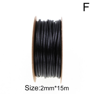 15 m/tekercs egyszínű PU bőr kötél 2 mm szélesség fényes fonott kötél DIY szövésű kézműves anyag varró szalag kézzel készített kellékek