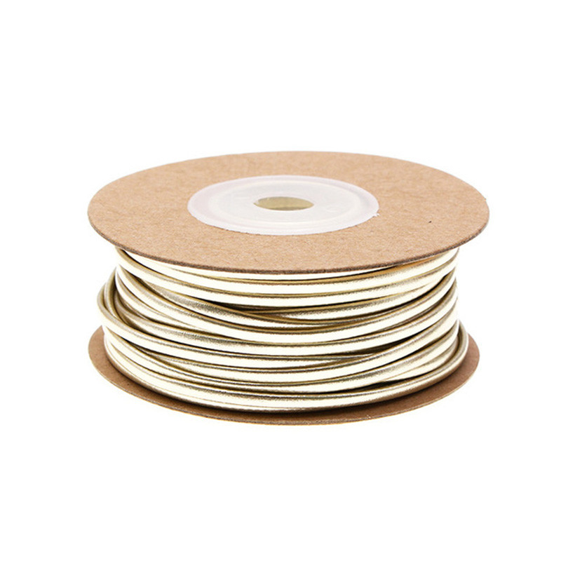 15 m/tekercs egyszínű PU bőr kötél 2 mm szélesség fényes fonott kötél DIY szövésű kézműves anyag varró szalag kézzel készített kellékek