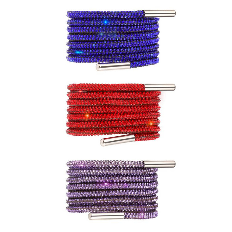 1Gb Luksusa Rhinestone Kurpju Šņores Varavīksnes Dimanta Kurpju Šņores Kedības Šņores Kurpes Apaļas Kurpju Šņores 100/120/140/160CM 1Gb DIY Strings