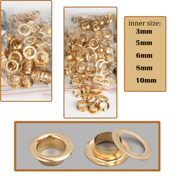 100 ΤΕΜ. Χρυσό MINI Eyelets δαχτυλίδι με ροδέλα με ροδέλα 3mm 5mm 6mm 8mm 10mm για ρούχα Δερμάτινη πάνινη τσάντα Παπούτσια Καπάκι ζώνης Ετικέτες Clo