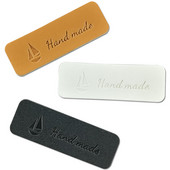 Smeđe kožne značke za odjeću Ručno izrađene male kožne naljepnice Traperice s prilagođenim dječjim imenima Ručno izrađene kožne oznake