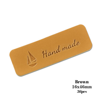 Smeđe kožne značke za odjeću Ručno izrađene male kožne naljepnice Traperice s prilagođenim dječjim imenima Ručno izrađene kožne oznake