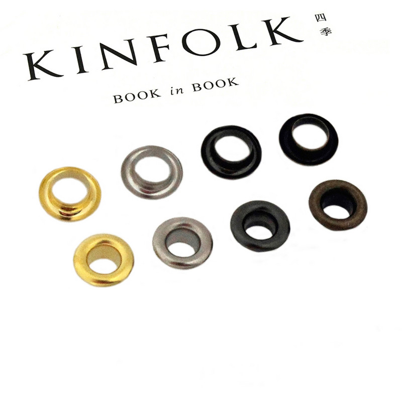 100 kompleta 4 mm mesingana dvostrana ušica s podloškom za pranje, kožna obrtnička ušnica za popravak, okrugli prstenovi za oči, torba za cipele, remen za odjeću, šešir