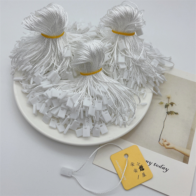 1000 kom/lot 17 cm poliestersko uže za oznake Bijelo crno uže za oznake za odjeću Torba Oznake Kartice DIY Nizanje odjeće Cijena Zatvarači za privjeske