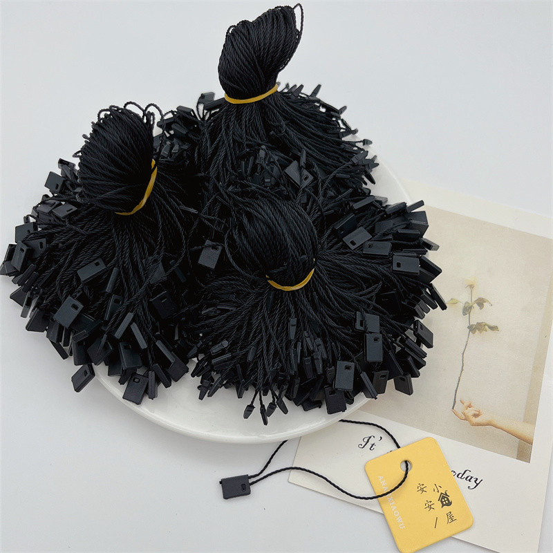 1000 kom/lot 17 cm poliestersko uže za oznake Bijelo crno uže za oznake za odjeću Torba Oznake Kartice DIY Nizanje odjeće Cijena Zatvarači za privjeske