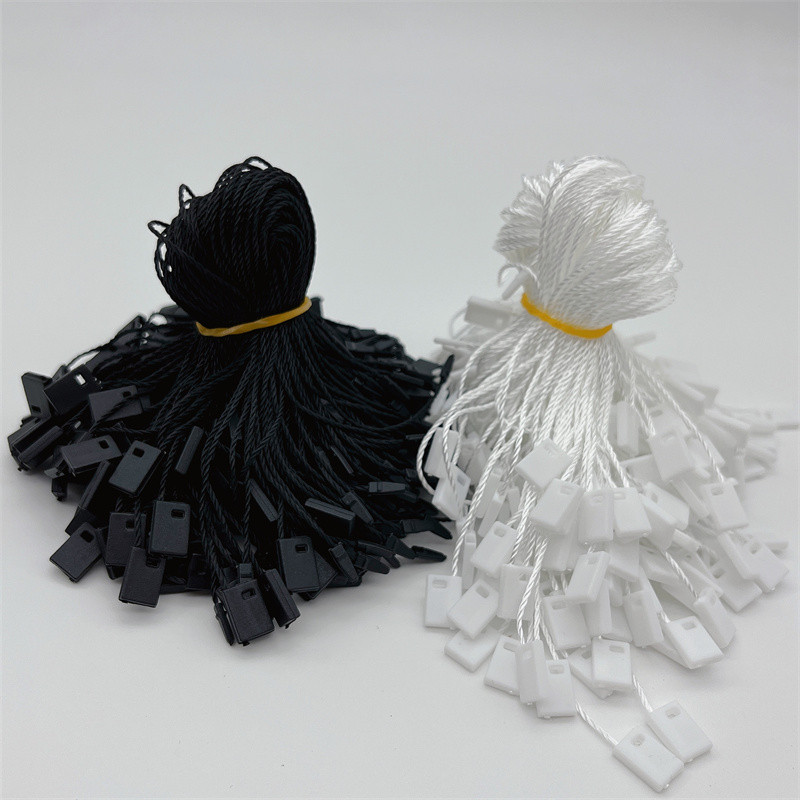 1000 kom/lot 17 cm poliestersko uže za oznake Bijelo crno uže za oznake za odjeću Torba Oznake Kartice DIY Nizanje odjeće Cijena Zatvarači za privjeske