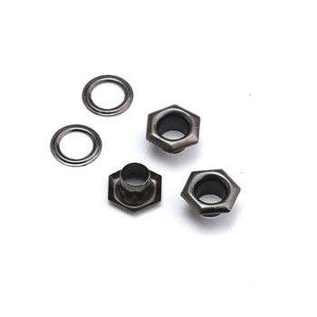 300 комплекта / партида 6x шестоъгълни месингови метални втулки + черен никел JY-010 5 mm дупка вътрешна уплътнителна шайба