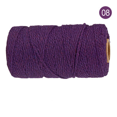 2 mm 100 M makrama aukla, dabīgas kokvilnas savīta mīksta makrama virve mākslas darbiem, piekarināšana pie sienas, augu pakaramie, roku darbs, adīšana