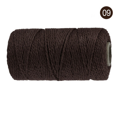 2 mm 100 M makrama aukla, dabīgas kokvilnas savīta mīksta makrama virve mākslas darbiem, piekarināšana pie sienas, augu pakaramie, roku darbs, adīšana