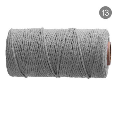 2 mm 100 M makrama aukla, dabīgas kokvilnas savīta mīksta makrama virve mākslas darbiem, piekarināšana pie sienas, augu pakaramie, roku darbs, adīšana