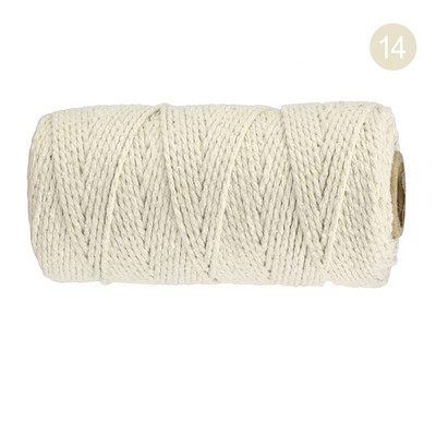 2 mm 100 M makrama aukla, dabīgas kokvilnas savīta mīksta makrama virve mākslas darbiem, piekarināšana pie sienas, augu pakaramie, roku darbs, adīšana