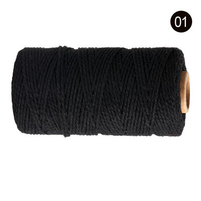 2 mm 100 M makrama aukla, dabīgas kokvilnas savīta mīksta makrama virve mākslas darbiem, piekarināšana pie sienas, augu pakaramie, roku darbs, adīšana