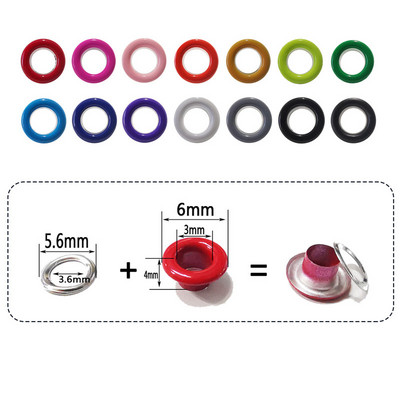 Farebné kovové očká na tašky, topánky, stan, oblečenie, ozdobné doplnky, album, kožené opasok, remeslá, očká na pracku