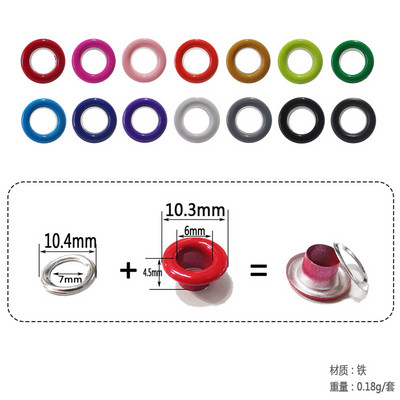 Farebné kovové očká na tašky, topánky, stan, oblečenie, ozdobné doplnky, album, kožené opasok, remeslá, očká na pracku