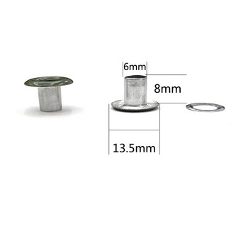 100 σετ Σκούρο Πράσινο Πριτσίνια Θήκες Μεταλλικές Κουμπιότρυπες Πόρπη Ρούχα Πριτσίνι με κουμπιά τρύπας Εσωτερικό 6mm/Εξωτερικό 13,5mm/Ύψος 8mm