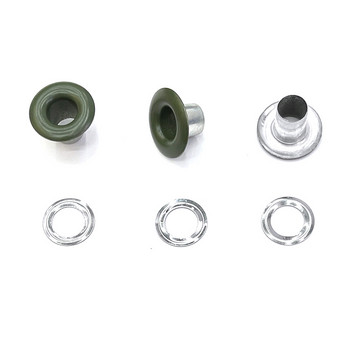 100 комплекта тъмнозелени нитове капси метални бутониери катарама нит за дрехи с дупка копчета вътрешни 6 мм/външни 13,5 мм/височина 8 мм