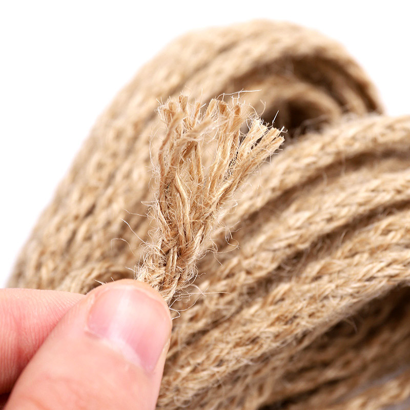 5-6mm λινάτσα 5m Hessian Jute Σπάγκος από σχοινί κάνναβης Συσκευασία δώρου Γαμήλιο πάρτι Χριστουγεννιάτικο Φεστιβάλ Διακόσμηση Χειροτεχνία DIY