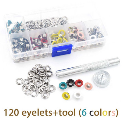 300# festék színe 5 mm fém fűzőlyukak szegecsek színes gomblyukak többszínű csat fűzőlyuk Eszközök ruházati kiegészítők