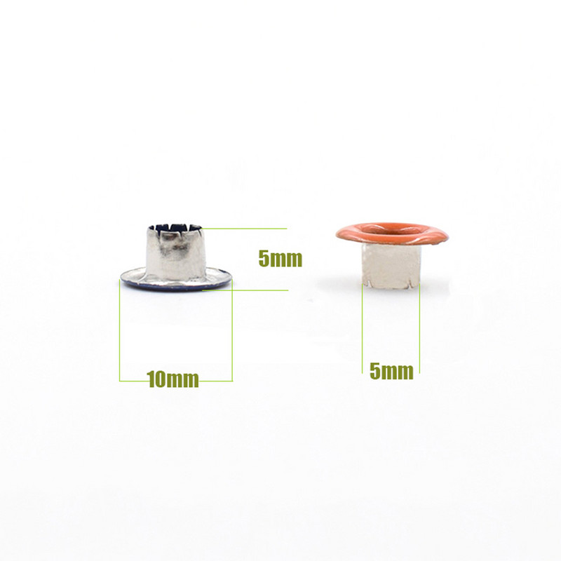 300# festék színe 5 mm fém fűzőlyukak szegecsek színes gomblyukak többszínű csat fűzőlyuk Eszközök ruházati kiegészítők