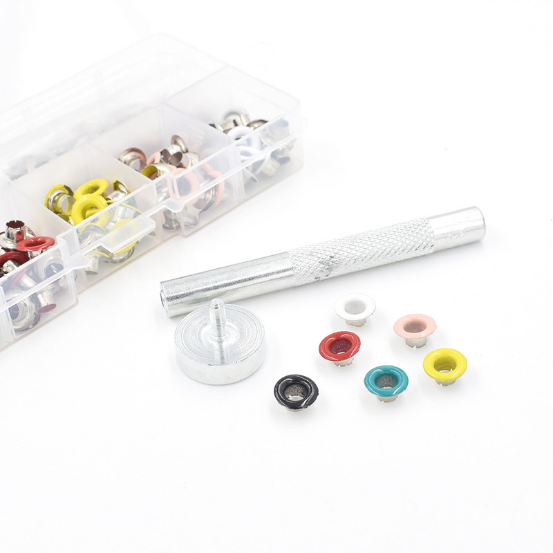 300# festék színe 5 mm fém fűzőlyukak szegecsek színes gomblyukak többszínű csat fűzőlyuk Eszközök ruházati kiegészítők