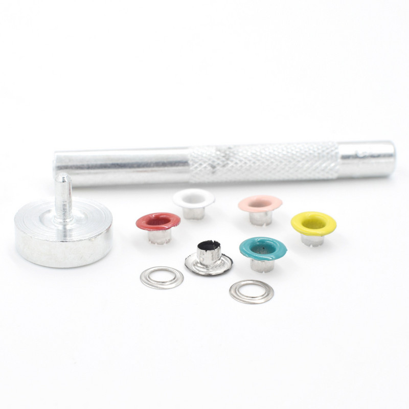 300# festék színe 5 mm fém fűzőlyukak szegecsek színes gomblyukak többszínű csat fűzőlyuk Eszközök ruházati kiegészítők