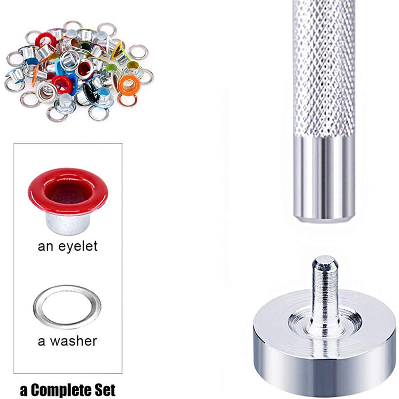 30 kompleta metalnih ušica u boji gumba s ušicama kožni remen za cipele DIY torba za spomenare Oznaka za odjeću s alatima za instaliranje tiska