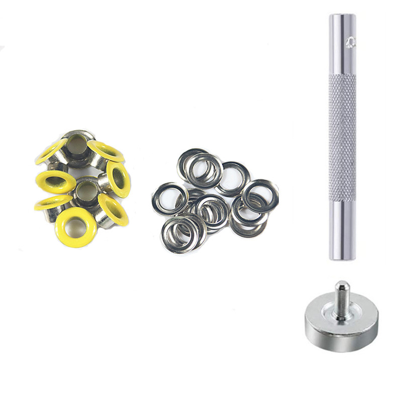 30 kompleta metalnih ušica u boji gumba s ušicama kožni remen za cipele DIY torba za spomenare Oznaka za odjeću s alatima za instaliranje tiska