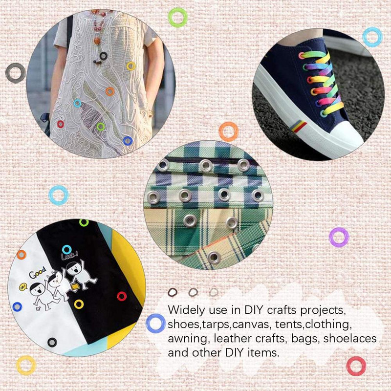 30 kompleta metalnih ušica u boji gumba s ušicama kožni remen za cipele DIY torba za spomenare Oznaka za odjeću s alatima za instaliranje tiska